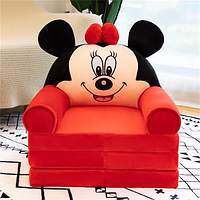 Мягкое кресло детское Мики Маус 60 см, плюшевое мягкое кресло для детей, Красный