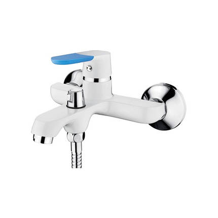 Змішувач для ванни Dante LM3253W з коротким виливом, білий, фото 1