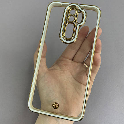Чохол для Xiaomi Redmi Note 8 Pro прозорий чохол з окантовкою на телефон сяомі редмі нот 8 про білий l9j, фото 1