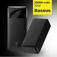 Повербанк Baseus Bipow Digital Display 30000mAh 15W Power Bank с LED-дисплеем и 3 Портами для Зарядки Гаджетов