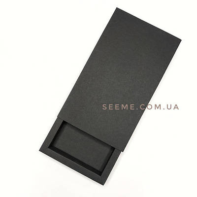 Коробка-слайдер 192х110х20 мм, внутрішні розміри 170х90х20 мм, колір чорний