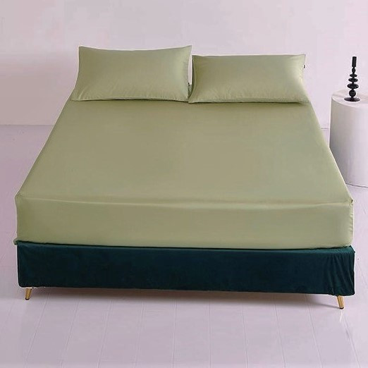 Простирадло на резинці 90х200х20см сатин тм Ярослав №5 оливковий, фото 1