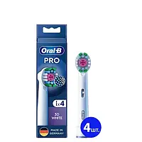 Сменные насадки для электрической зубной щётки Oral-B 3D White EB18p PRO 4шт. Насадки Орал Би 3Д Уайт ПРО