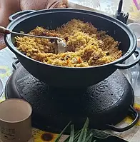 Казан із кришкою з чавуну Сковороди казани Справжні узбецькі 12 л Казанок для плову YES