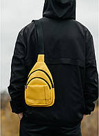 Мужская сумка бананка слинг желтая, поясная сумка, сумка мужская, сумка через плечо DAYZ