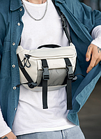 Мужская поясная сумка Серый, стильная сумка на пояс для парней , большая поясная сумка COSMI