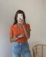 Базовая футболка женская помаранчовий