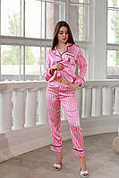 Костюм для дома женский розовый (малина) Victoria's Secret, женская пижама ярко-розовая VS, комплект С-ХЛ