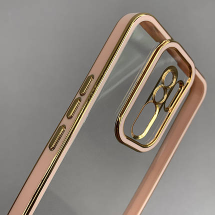 Чохол для Xiaomi Redmi 9 прозорий чохол з окантовкою на телефон сяомі редмі 9 пудровий l9j, фото 3