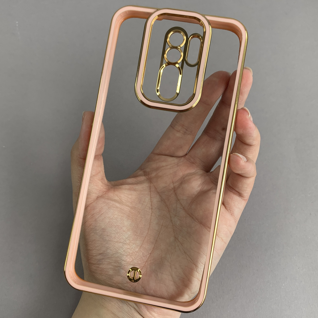 Чохол для Xiaomi Redmi 9 прозорий чохол з окантовкою на телефон сяомі редмі 9 пудровий l9j