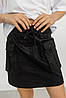 Спідниця карго для дівчинки з накладними кишенями (134-158см) | Котон чорного кольору, фото 4