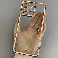 Чехол для Realme 8 прозрачный чехол с окантовкой на телефон реалми 8 пудровый l9j
