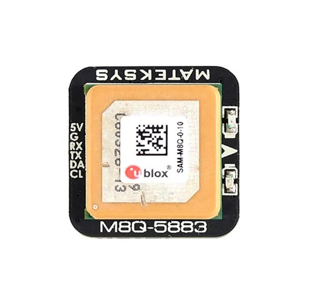 GPS модуль для дрона Matek Systems M8Q-5883 GNSS, 20X20X10mm, 7 грам, компас QMC5883