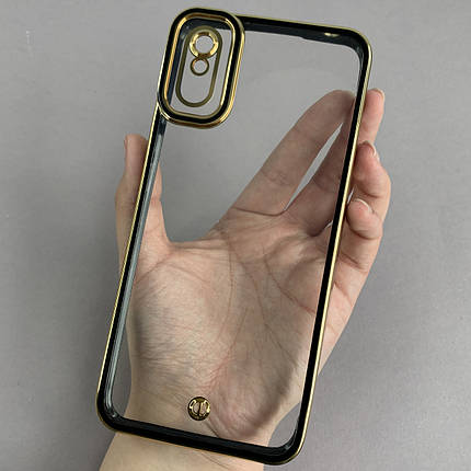 Чохол для Xiaomi Redmi 9A прозорий чохол з окантовкою на телефон сяомі редмі 9а чорний l9j, фото 1