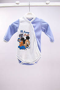 Дитячий боді з довгим рукавом для хлопчика"Малюк Міккі" інтерлок