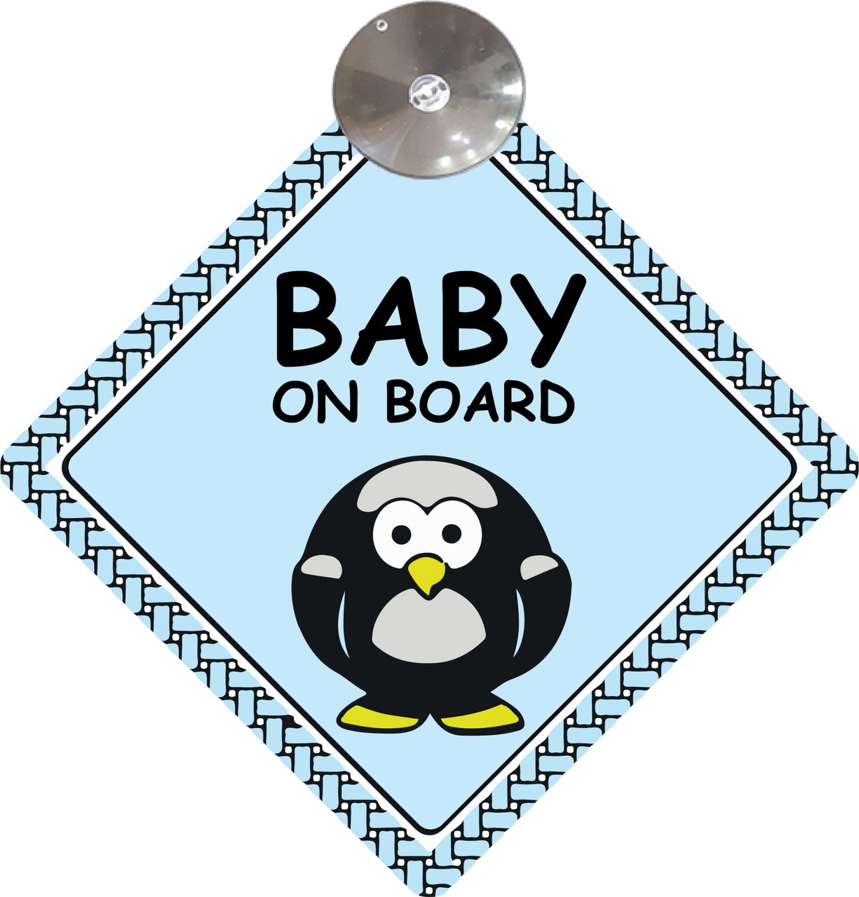 Знак на авто "BABY ON BOARD" (ПІНГВІН) на присосці зйомний Код/Артикул 173 Код/Артикул 173 Код/Артикул 173 Код/Артикул 173