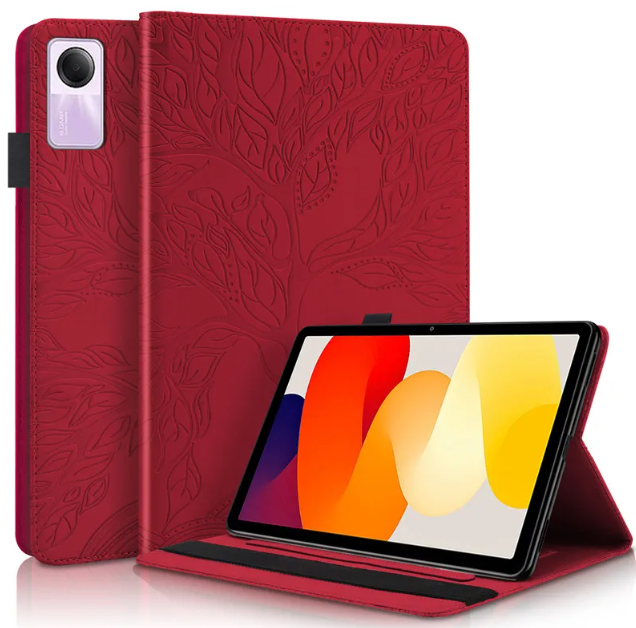 Чохол-книжка Wood book на планшет Xiaomi Redmi Pad SE (11") / червоний