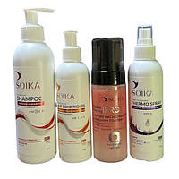 Набор SOIKA 4 в 1: шампунь, бальзам, спрей, пилинг для жирной и комбинированной кожи головы