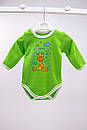 Дитячий боді довгий рукав із принтом Жирафик для хлопчика інтерлок, фото 2