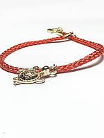 ЧЕРВОНА НИТКА з золотой черепашкою інкрустованою стразами – АМУЛЕТ ЗАХИСТУ ТА ПОЗИТИВНОЇ ЕНЕРГІЇ. З ОКОМ в золотому кольрі