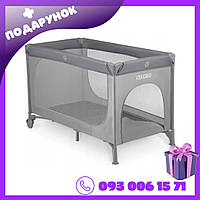 Детский манеж игровой разборной прямоугольный 65 x 125см Rickokids светло серый