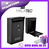 Почтовый ящик из оцинкованной стали для почты Malatec 6237 черный Польша