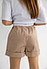 Шорти карго для дівчинки з накладними кишенями (134-158см) | Котон колір беж, фото 4