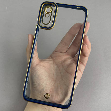Чохол для Xiaomi Redmi 9A прозорий чохол з окантовкою на телефон сяомі редмі 9а синій l9j, фото 1