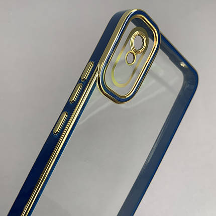 Чохол для Xiaomi Redmi 9A прозорий чохол з окантовкою на телефон сяомі редмі 9а синій l9j, фото 3