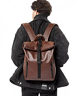Рюкзак чоловічий Roll коричневий, модний рюкзак для чоловіків, рюкзак міський, зручний рюкзак DAYZ