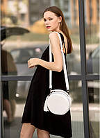 Жіноча кругла сумка Bale біла, сумка жіноча, барсетка, бананка, сумка через плече COSMI
