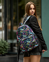 Жіночий рюкзак Brix чорний + Пенал, Стильний молодіжний рюкзак з принтом DAYZ