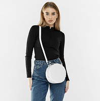 Жіноча сумка кругла Білий, стильна сумка на плече, сумка для дівчат COSMI