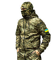 Тактическая мужская военная куртка пиксель камуфляж весенняя осенняя демисезонная