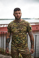 Мужская футболка тактическая военная мультикам с липучками на плечах