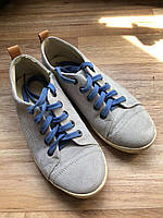Туфли ботинки на шнурках 36 размер б/у состояние хорошее светло-серые унисекс фото