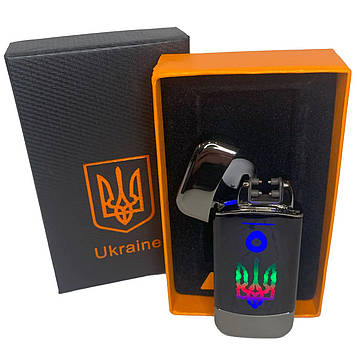Дугова електроімпульсна запальничка із USB-зарядкою Україна LIGHTER HL-439, із зарядкою. Колір: чорний