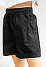 Шорти карго для дівчинки з накладними кишенями (134-158см) | Котон чорного кольору, фото 7