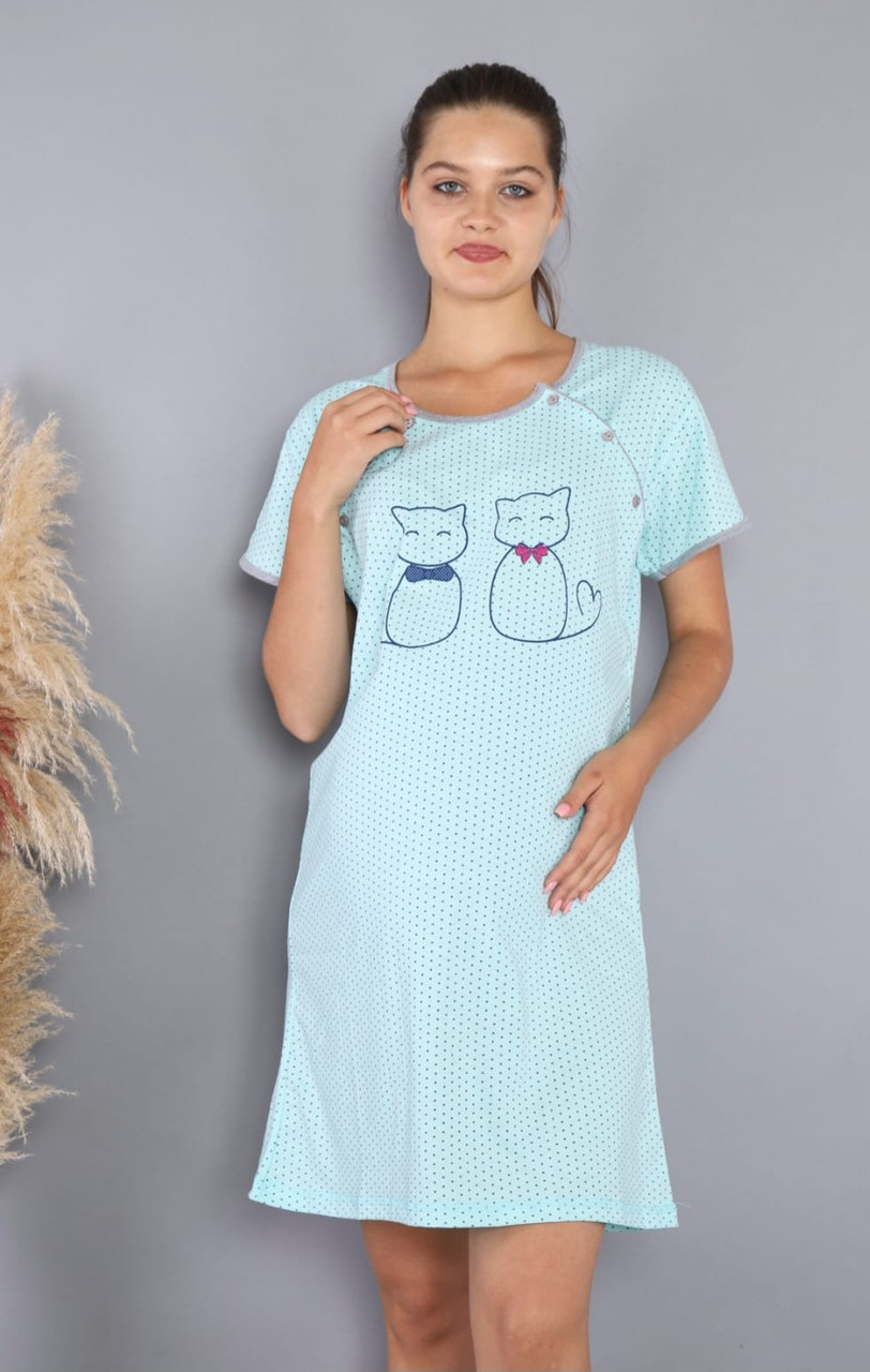 Бавовняна жіноча сорочка для годування малюків, фото 1