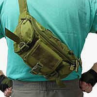 Сумка поясная тактическая / Мужская сумка на пояс / Армейская сумка. Цвет: зеленый
