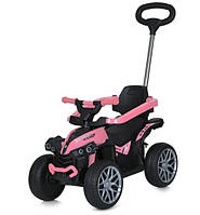 Детская каталка-толокар с мотором 3в1 M 5782EBL-8 Электромобиль квадроцикл с родительской ручкой, розовый