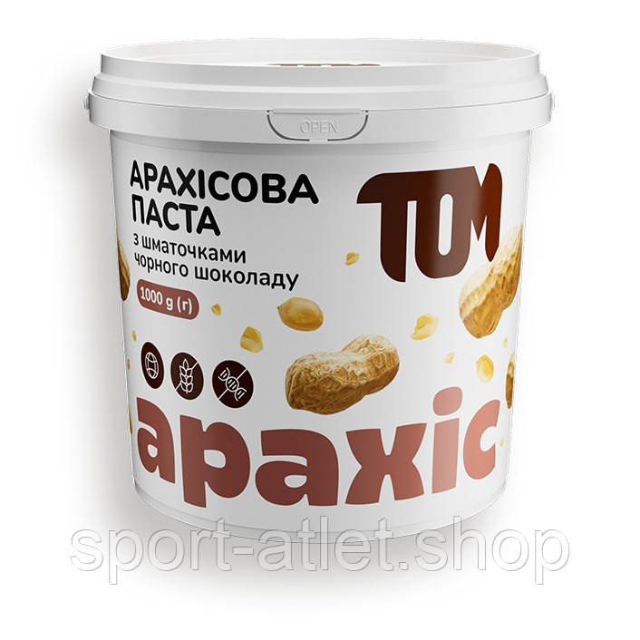 Замінник харчування TOM Арахісова паста з шматочками чорного шоколаду, 1 кг
