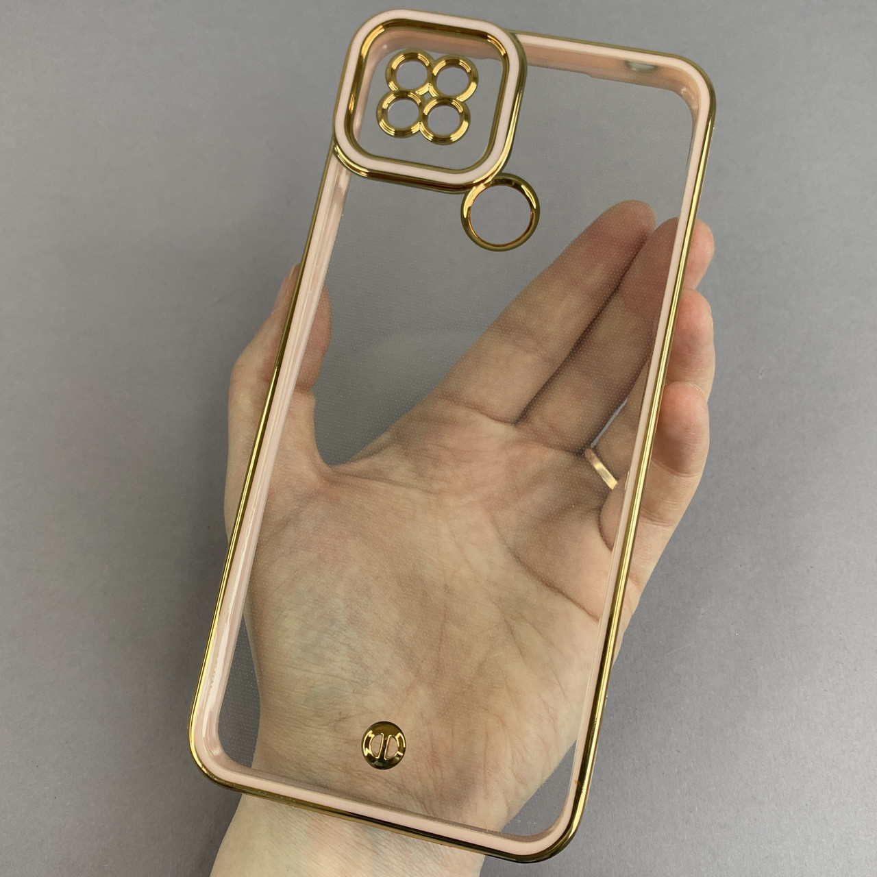 Чохол для Xiaomi Redmi 9C прозорий чохол з окантовкою на телефон сяомі редмі 9с пудровий l9j