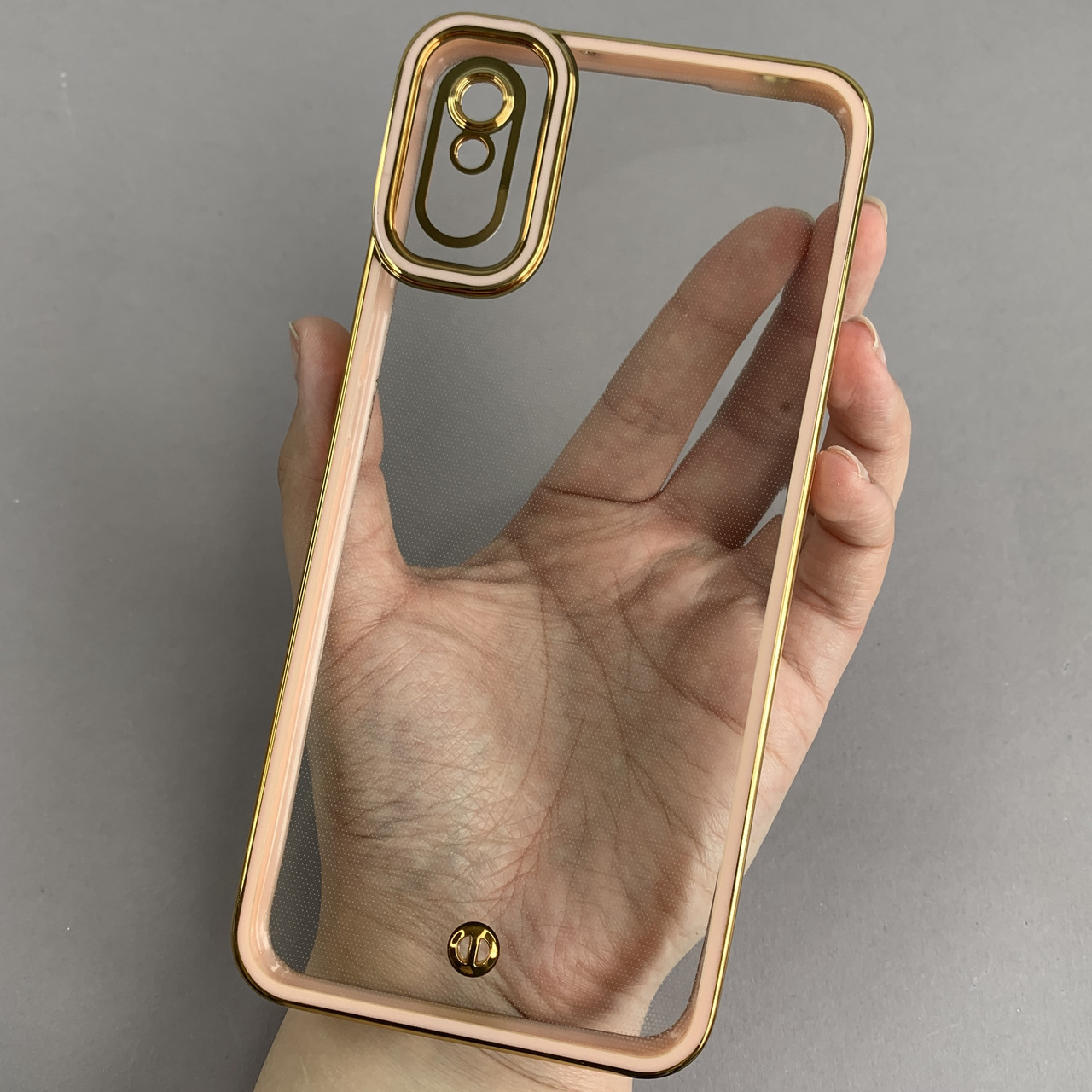 Чохол для Xiaomi Redmi 9A прозорий чохол з окантовкою на телефон сяомі редмі 9а пудровий l9j