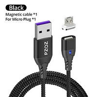 Магнитный кабель для зарядки телефона / смартфона PZOZ USB \ Micro-USB - Lightning 1 м