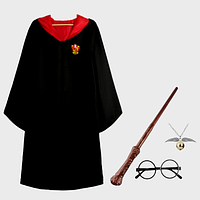 Набір чарівника Гаррі Поттер плащ, чарівна паличка (звук, світло), окуляри та ланцюжок золотий снітч S