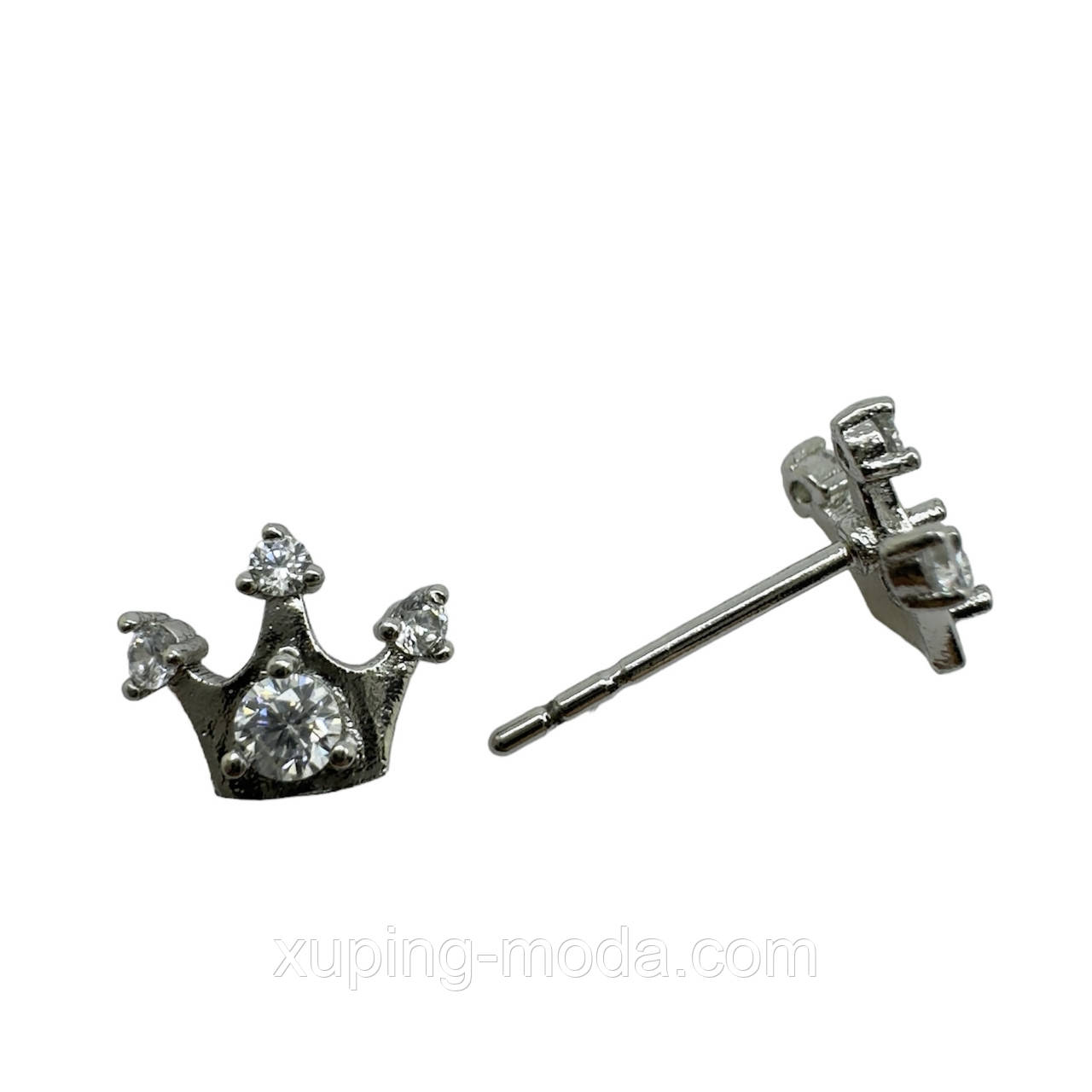 Сережки ксюпінг. 7 мм. Родій, фото 1