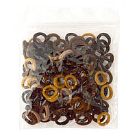 Резинки для волосся "Коричневі-4" 0307-1086-4 мікрофібра, 100 шт