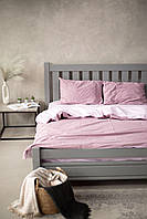 Сатиновое постельное белье евро сливово-лавандовогоо цвета, постельное из страйп-сатина 100% хлопок комплект
