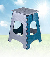 Стульчик раcкладной пластиковый квадратный Eco Fabric CT-002 Серо-голубой